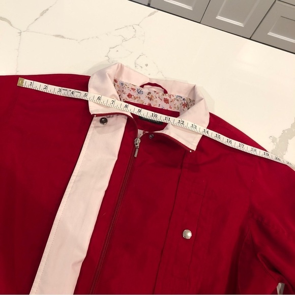 Dunnes Stores Red Parka Jacket Trench Rain Coat Mid-Length Lined Size 16-18 XL - Picture 11 of 14